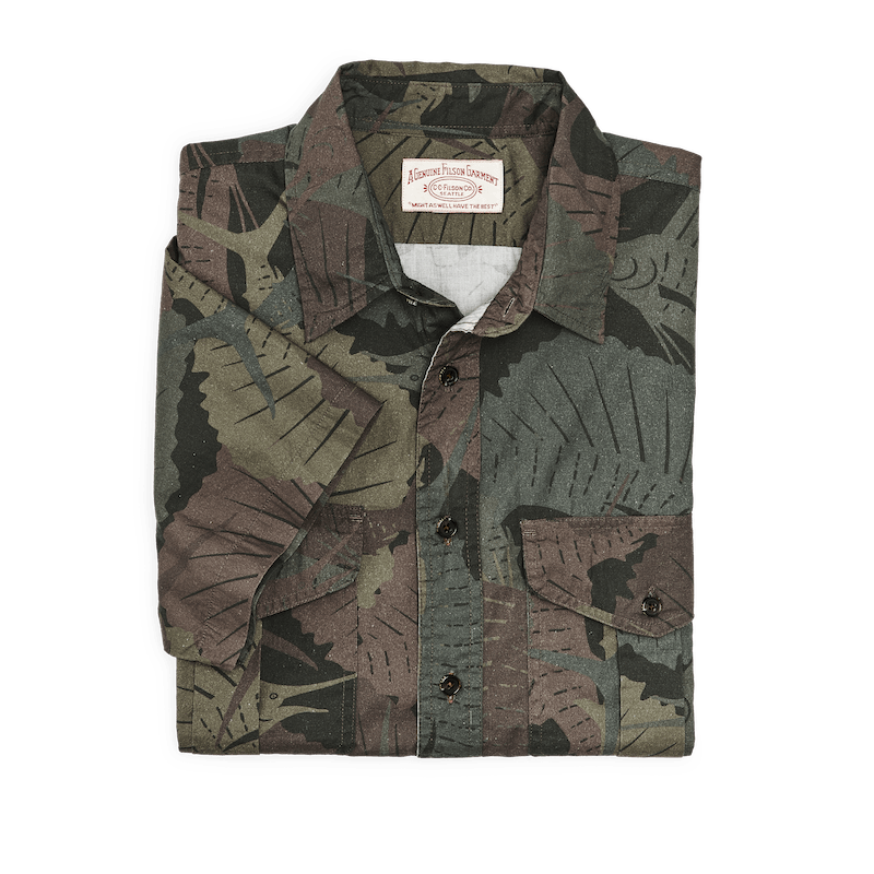 Washed Short Sleeve Feather Cloth Shirt