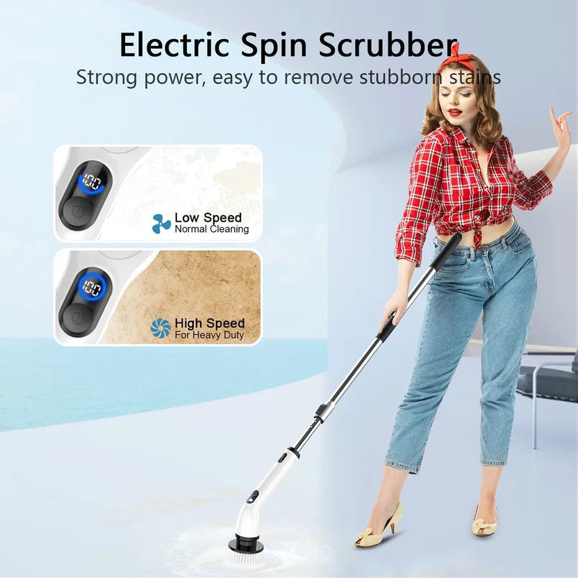 Cordless Electric Spin Scrubber – Powerful Multi-Surface Cleaning Brush for Bathroom, Kitchen, Tile & Home