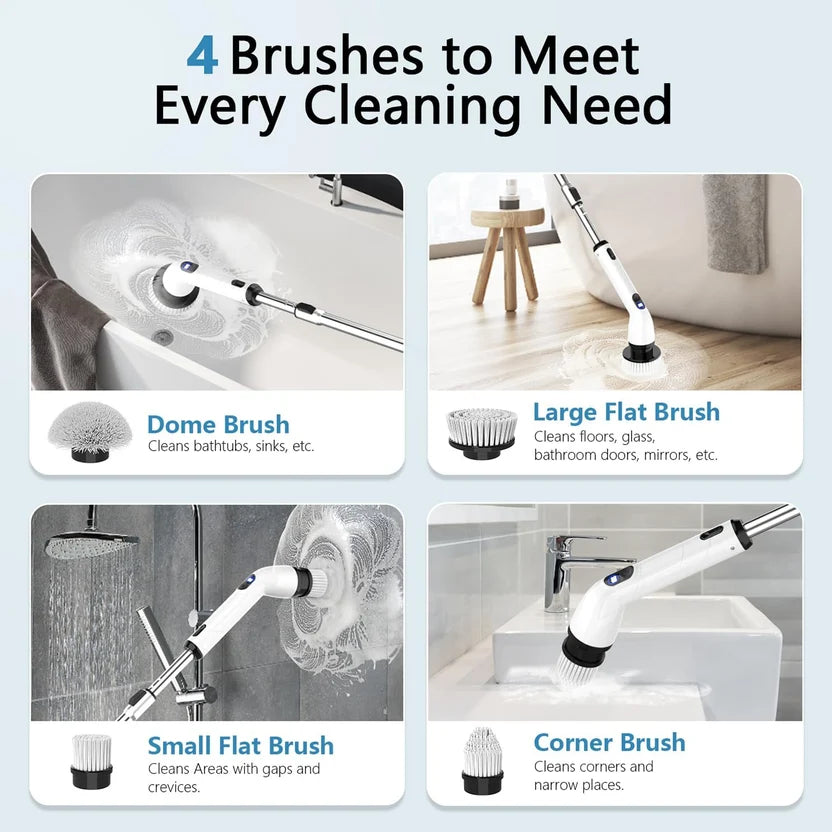 Cordless Electric Spin Scrubber – Powerful Multi-Surface Cleaning Brush for Bathroom, Kitchen, Tile & Home