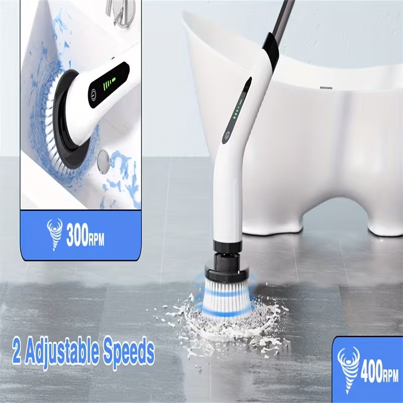 2026 New 7-in-1 Multifunctional Electric Spin Scrubber, Telescopic Long Handle Cleaning Brush for Bathroom, Kitchen, Floor, Tile & Household Cleaning