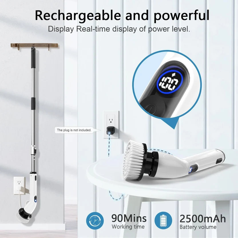 Cordless Electric Spin Scrubber – Powerful Multi-Surface Cleaning Brush for Bathroom, Kitchen, Tile & Home