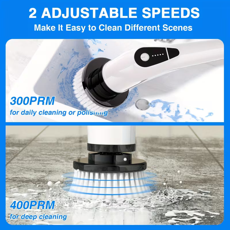2026 New 7-in-1 Multifunctional Electric Spin Scrubber, Telescopic Long Handle Cleaning Brush for Bathroom, Kitchen, Floor, Tile & Household Cleaning