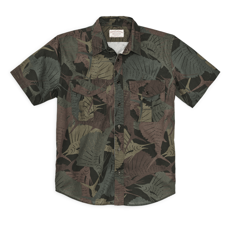 Washed Short Sleeve Feather Cloth Shirt
