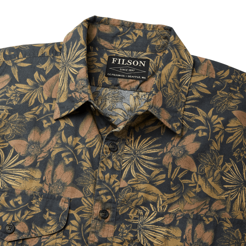 Washed Short Sleeve Feather Cloth Shirt